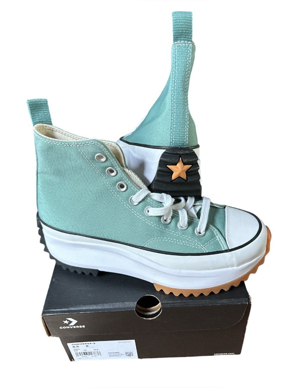 Converse Run Star Hike Hi Jade Unity Black White Sneakers Womens 8 Mens 6.5 NIB